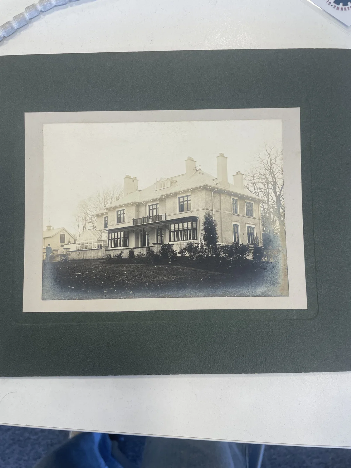 Antique cabinet photograph of Coed Parc as originally built in 1899, showing the Victorian Arts and Crafts architecture